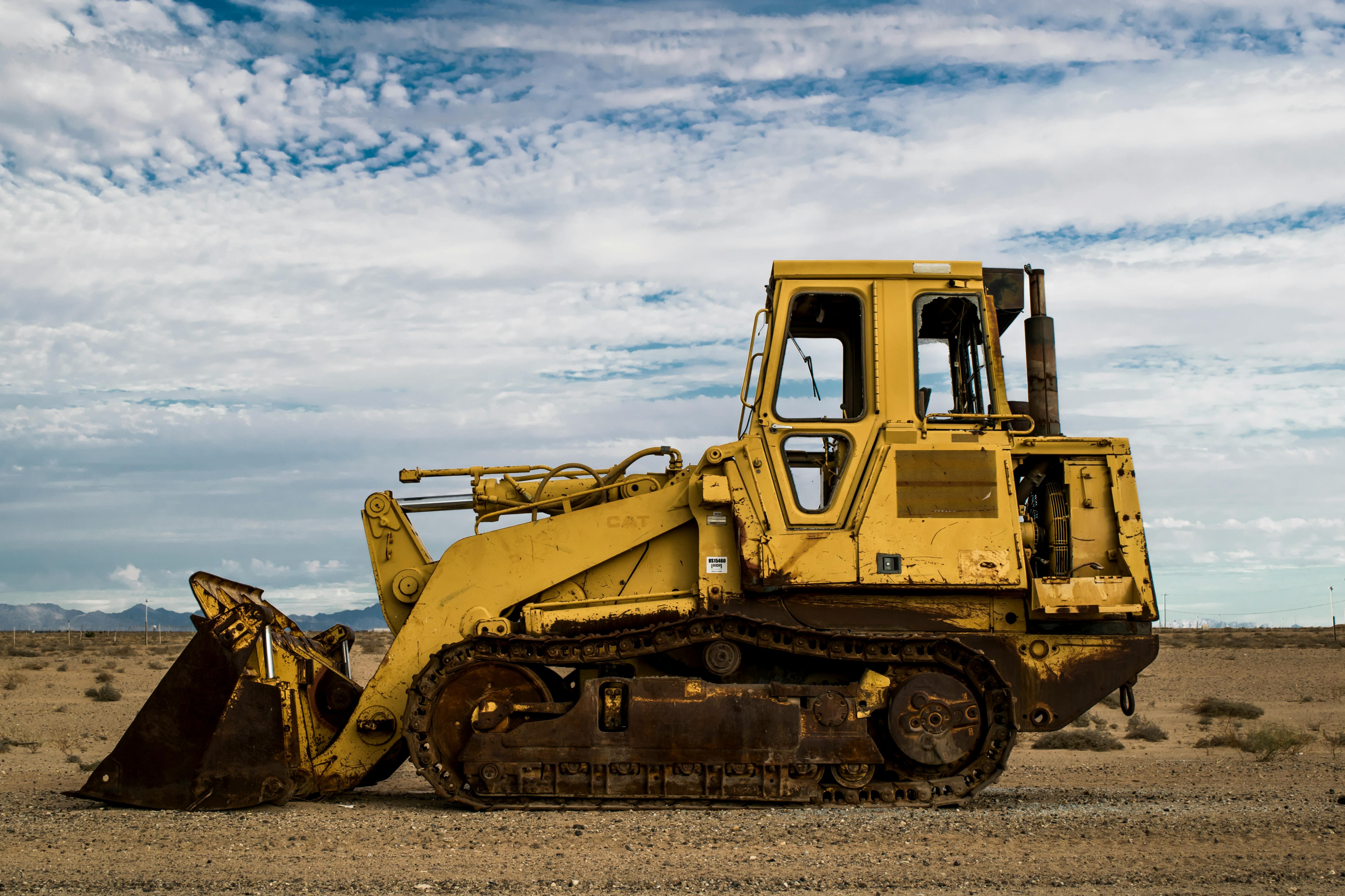 Tractor moving material
